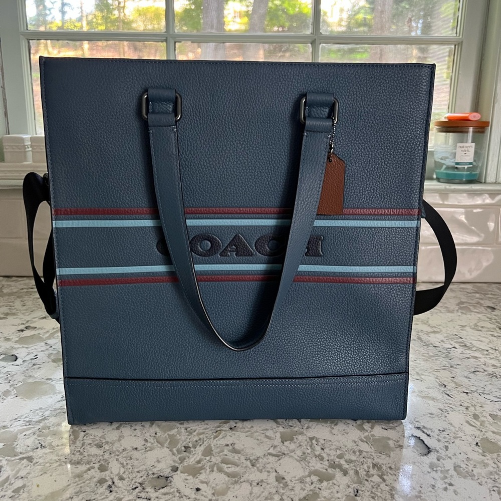 Graham structured tote with coach stripe
